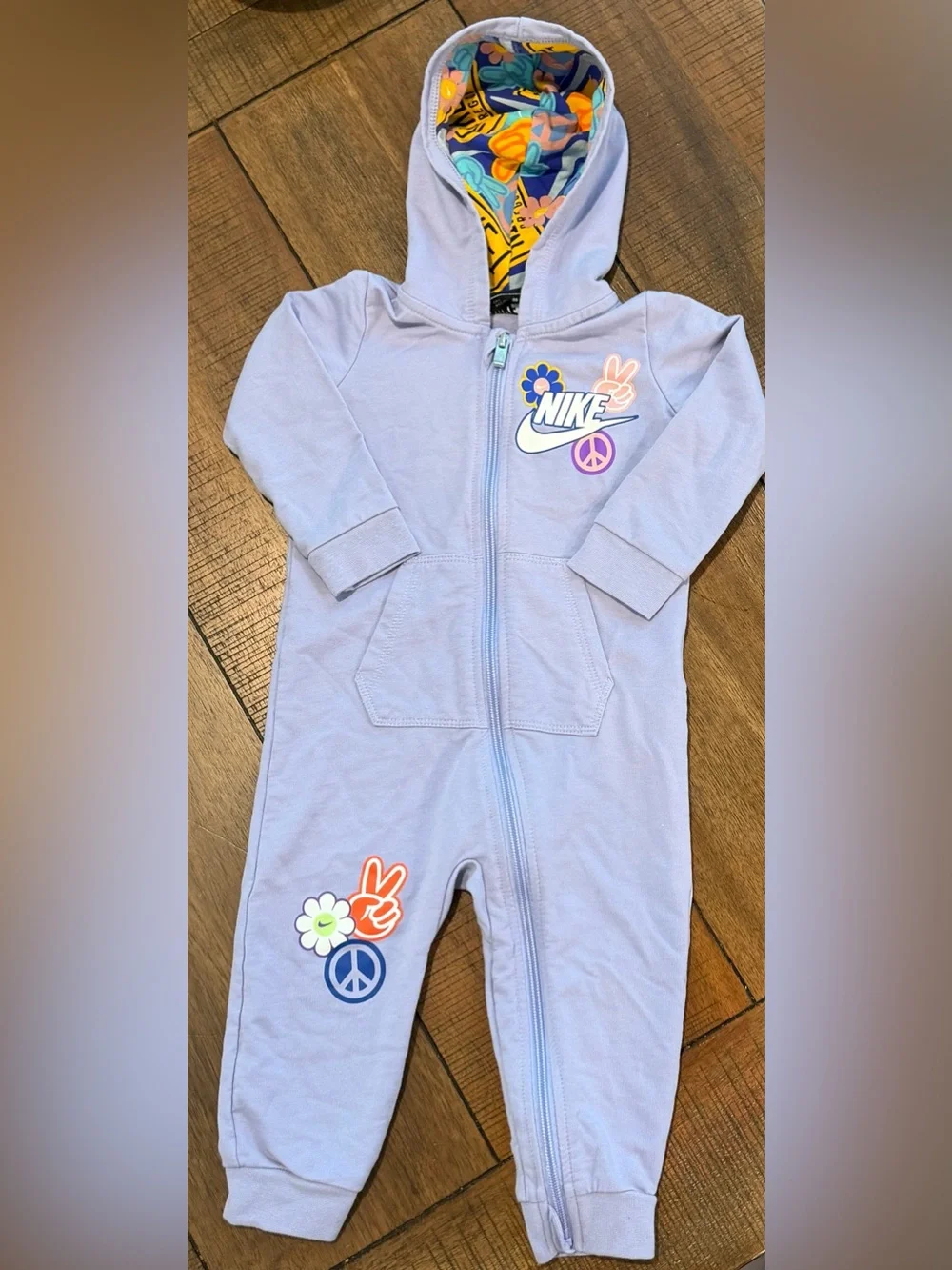 Nike Toddler Lavender Zip Onesie